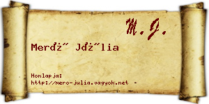 Merő Júlia névjegykártya